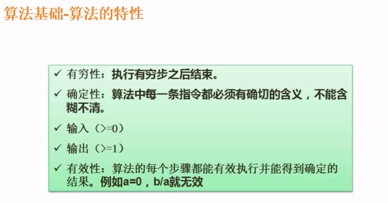 算法的特性