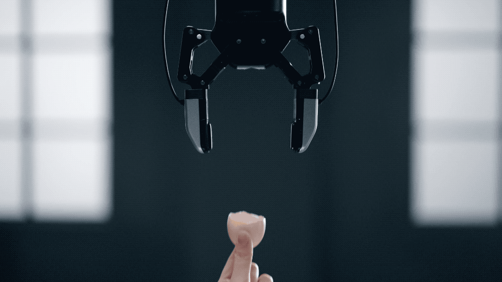 机械手夹蛋壳（来源：戴盟机器人）